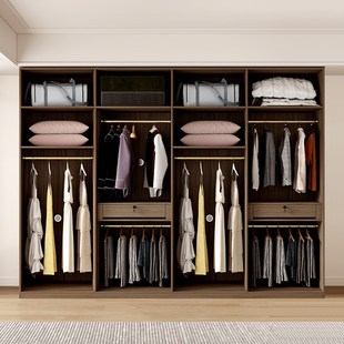 NF级实木家用卧室平门现代小户型新款爆款大衣橱