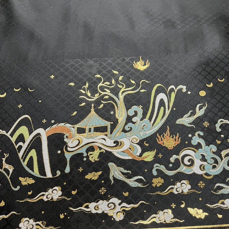 马面裙提织金色织布料 长厘米黑色马面裙男女儿童马面面料,居家布艺,海绵垫/布料/面料/手工diy,淘宝优惠券,粉丝福利购,淘宝优惠卷