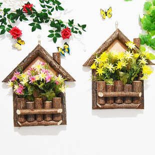 壁挂篮器墙上装饰实木田园栅栏木器农家院装饰挂墙挂件墙上