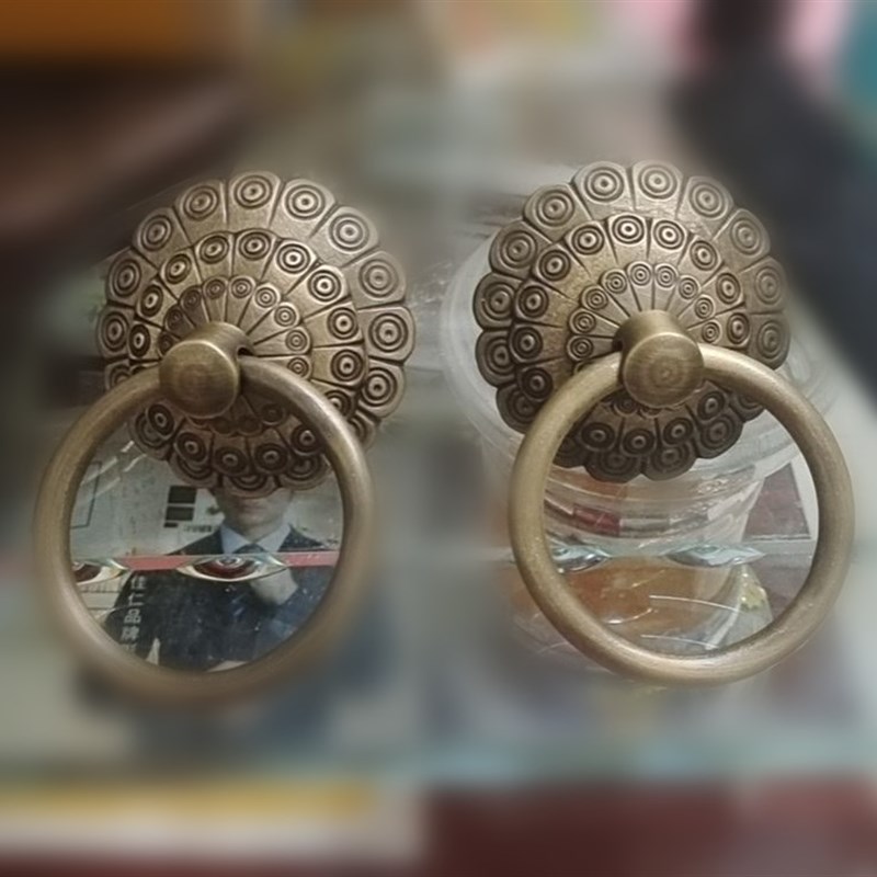 中式仿古铜拉手对大门铜拉手老式门环兽头狮子头复古老式木门把