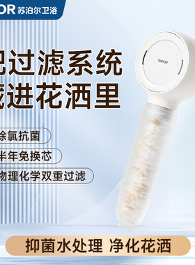 SUPOR/苏泊尔增压过滤花洒喷头KDF抗菌除氯净水淋浴头手持莲蓬头