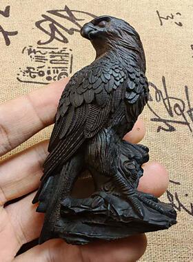 沉香木雕老鹰摆件雄鹰大展宏图家居客厅办公室桌面装饰品开业送礼