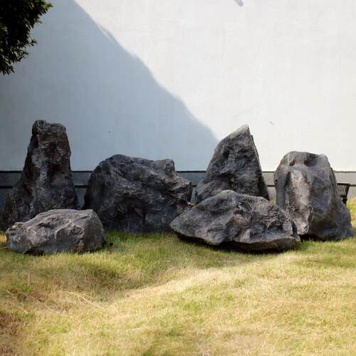 仿真空心石头造景鱼缸假山石庭院花园景观石展厅橱窗装饰布置摆件