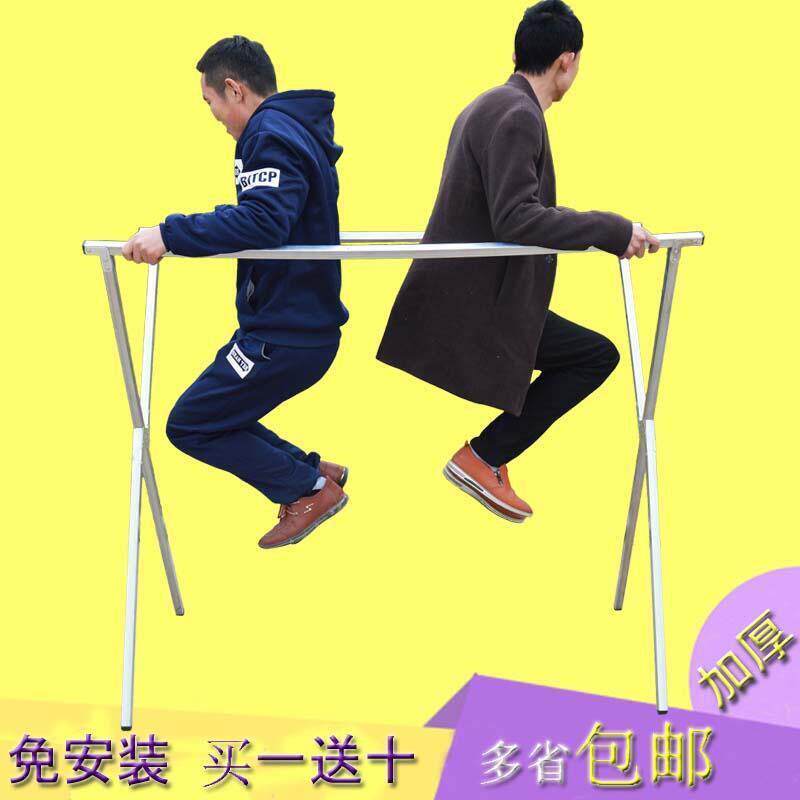 摆地摊折叠铁艺货架服装店挂衣架展示架x型Y型卖衣服的架子 落地