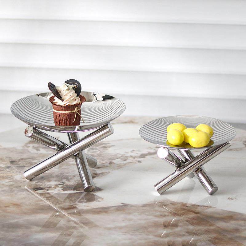 创意金属三叉支架高脚水果盘果盆装饰品样板间餐桌托盘收纳盘摆件,居家日用,美容小工具,淘宝优惠券,粉丝福利购,淘宝优惠卷