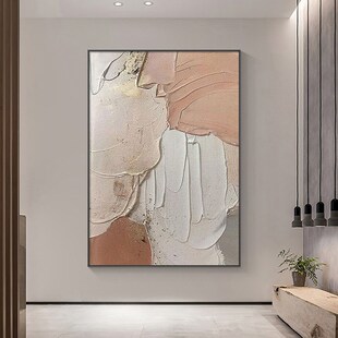 纯手绘油画现代简约玄关装 饰画抽象大气走廊过道挂画沙发落地壁画