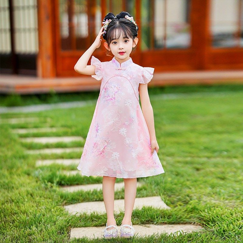 女童旗袍连衣裙2024新款夏季儿童裙子夏装新中式小女孩粉色公主裙,童装/婴儿装/亲子装,连衣裙,淘宝优惠券,粉丝福利购,淘宝优惠卷
