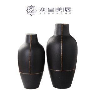 饰品 饰摆件干花花器玄关装 北欧极简现代新中式 白色陶瓷花瓶家居装