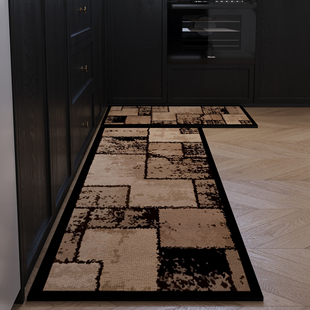 厨房地垫新款 2024防滑脚垫家用地毯简约北欧免洗可擦防油吸水垫子