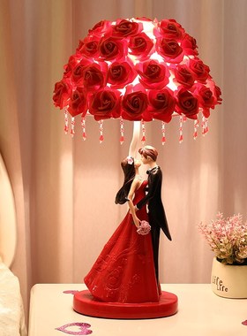 结婚礼物新婚庆礼品婚房台灯卧室床头创意喜庆陪嫁遥控长明灯摆件