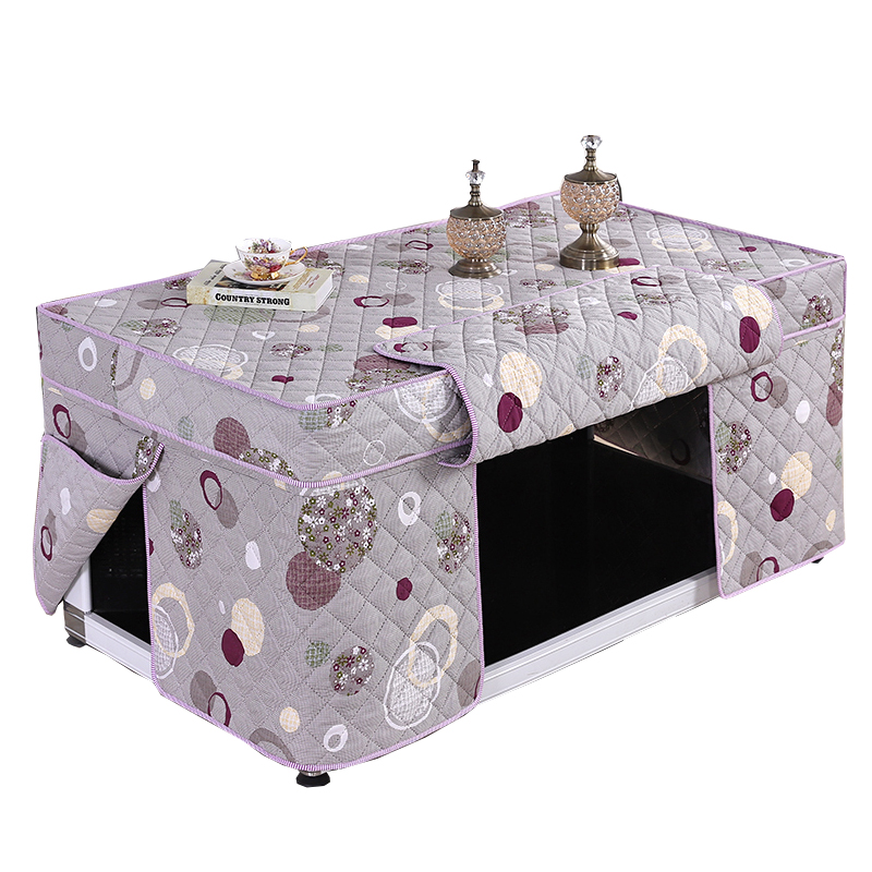 新款六页加厚长方形茶几桌罩烤火桌子罩防尘罩家用电炉取暖桌布