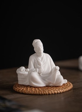 陶瓷历史人物华佗李时珍中医馆药店创意室内书房茶室桌面装饰