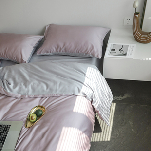 巷子戏法2023新款纯色天丝夏天冰丝凉感轻奢高级感四件套牀上用品