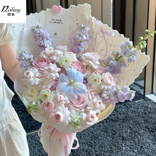 压纹手撕花束包花纸手工东巴纸鲜
