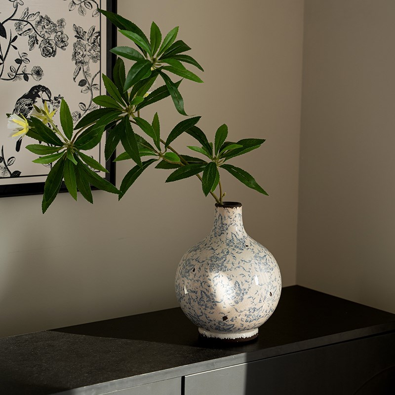 陶瓷花瓶斑驳仿古做旧青花瓷高级感复古客厅干花插花家居艺术摆件