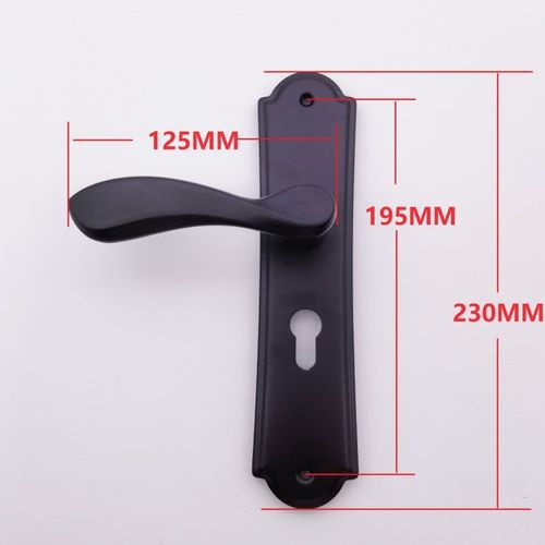 黑色简欧室内门办公室卧室木门执手锁带钥匙插芯小50锁体孔距195