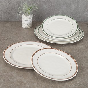 密胺圆盘仿瓷碟子塑料圆形盘子牛扒平盘酒店餐具自助餐厅菜盘商用