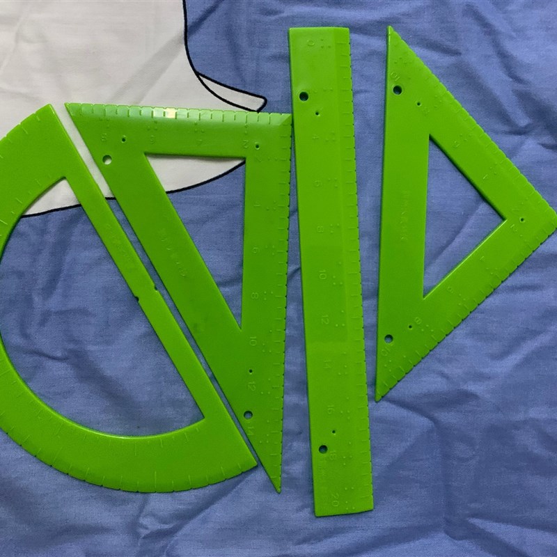 盲人文具套装4件套7件套有直尺三角尺写字板等盲校盲童