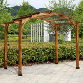防腐木葡萄架子户外爬藤架花架庭院木头凉亭长廊碳化木组装 遮阳棚