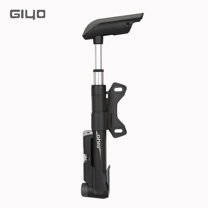 台湾GIYO高压打气筒便携公路山地自行车充气筒带气压表美嘴法嘴