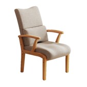 老实木扶手餐椅书房久坐护腰背麻将椅体工学靠背椅