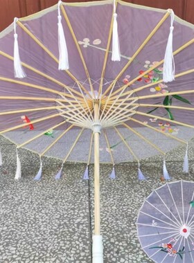 流苏伞古风汉服踏浪舞蹈伞道具女童跳舞儿童走秀演出装饰拍伞