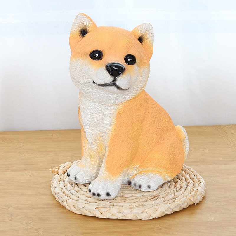 仿真柴犬摆件可爱动物小狗秋田犬客厅电视柜玄关装饰店铺房间布置