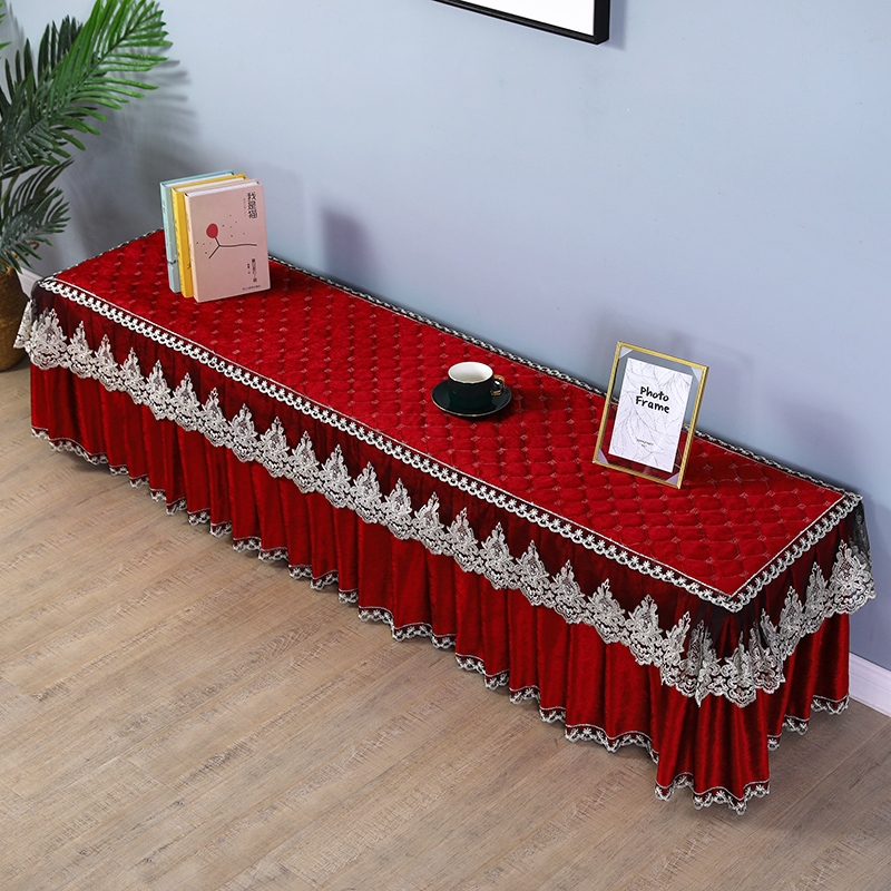 茶几罩桌布长方形客厅餐桌防尘垫蕾丝电视柜帘盖布布艺全包