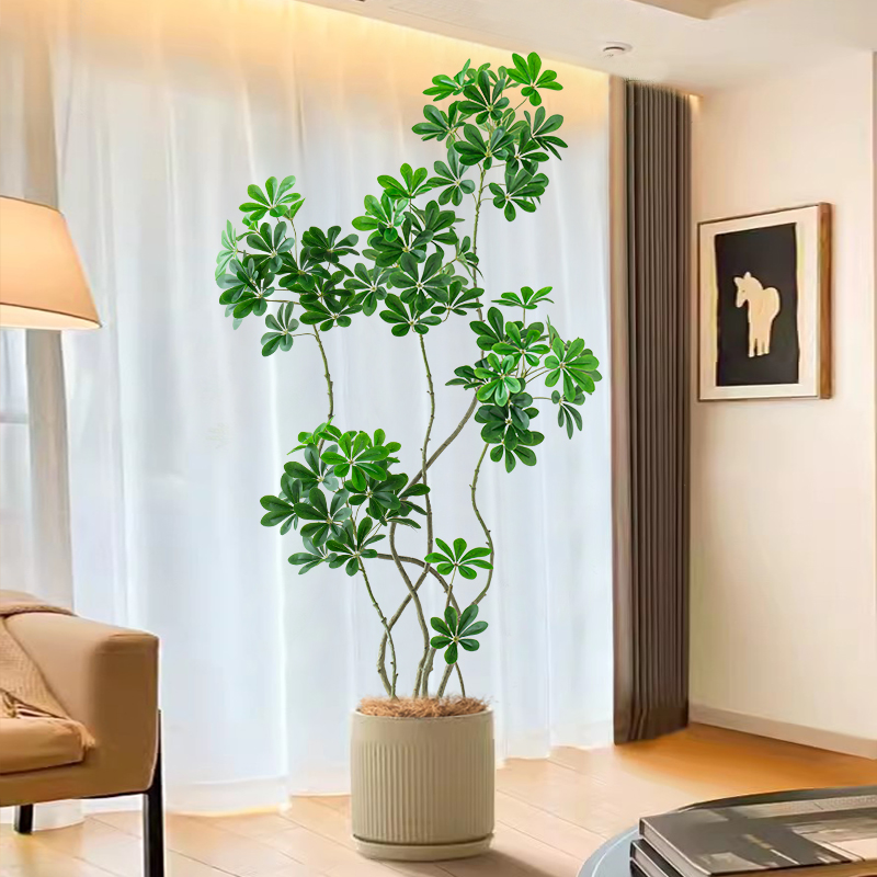 鸭脚木仿真绿植大型客厅落地摆件高端装饰品室内沙发旁假植物盆栽