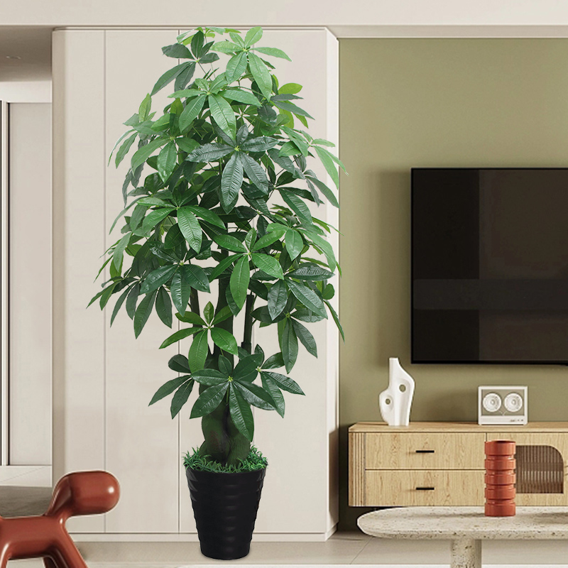 仿生绿植发财树客厅橱窗装饰仿真植物摆件大型塑料招财树假花假树