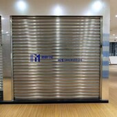 广东广州卷闸门304不锈钢电动防盗卷帘门 玫瑰金色单双层保温平面