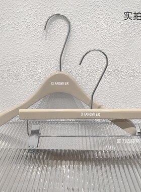 服装店陈列专用亮灰色烤漆衣架女装实木衣撑衣裤挂裤架LOGO定制