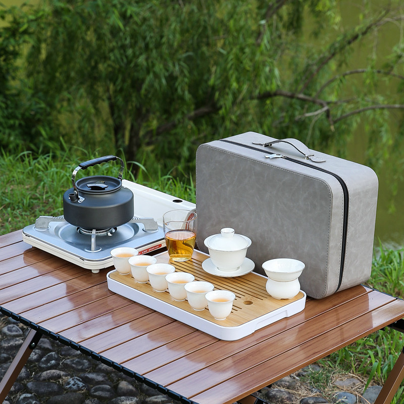 便携式户外旅行茶具套装功夫茶具带烧水炉野外露营煮茶壶泡茶装备,餐饮具,旅行茶具,淘宝优惠券,粉丝福利购,淘宝优惠卷