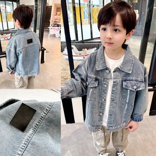 儿童春秋韩版 柔软有型 新款 软牛仔外套2025春季 宽松上衣 男童时尚