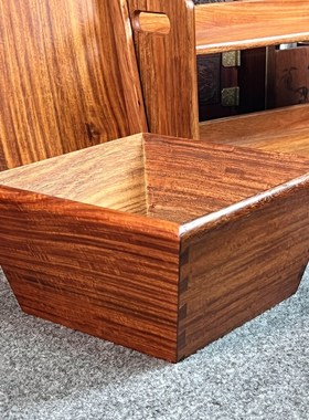 缅甸梨红木日进斗金斗独板榫卯仿古创意客厅装饰业送礼