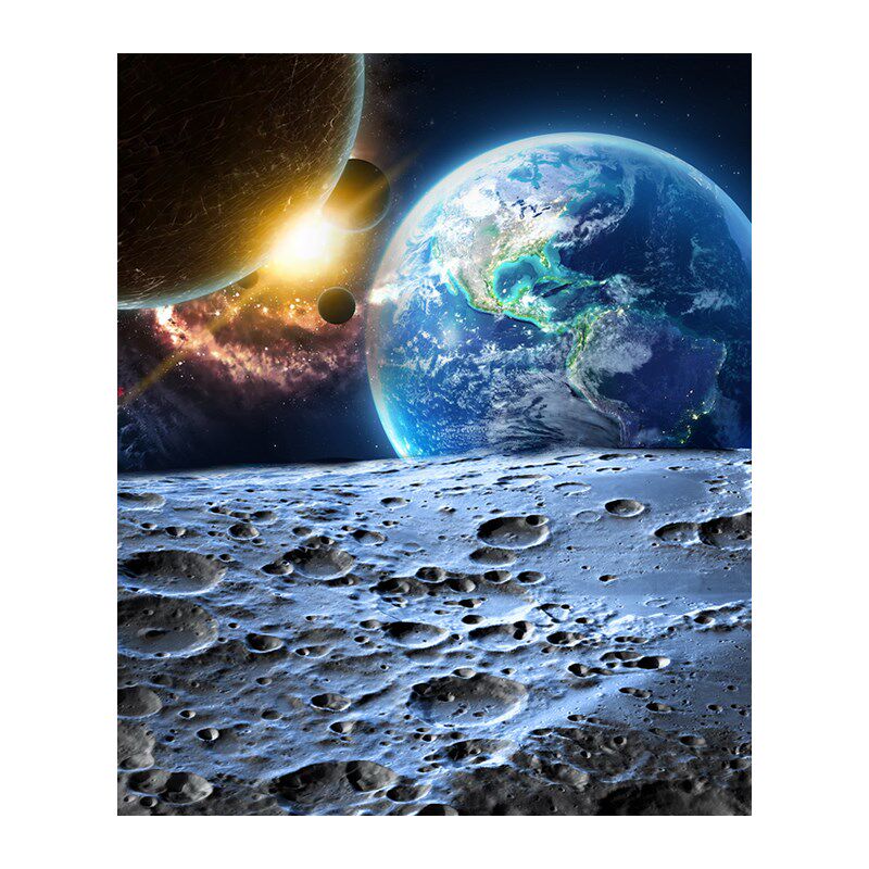 星球宇宙儿童宇航员摄影背景布影楼拍照整张拼接卷发写真布