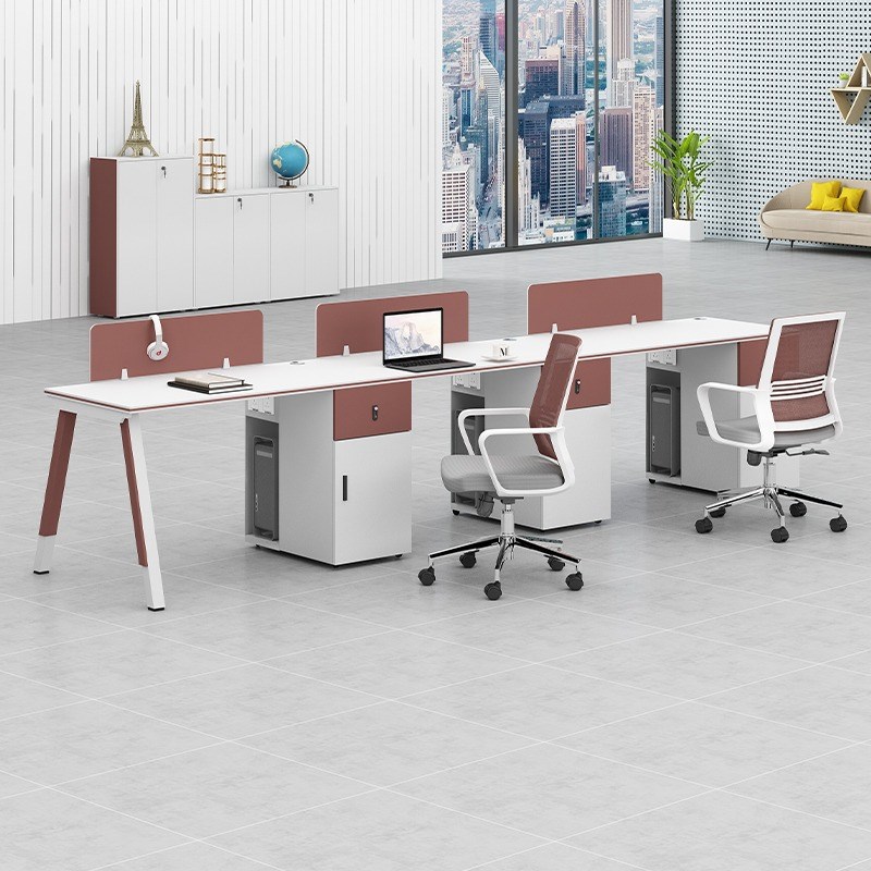 创意时尚钢架职员办公桌工位屏风椅子人卡位员工隔断桌