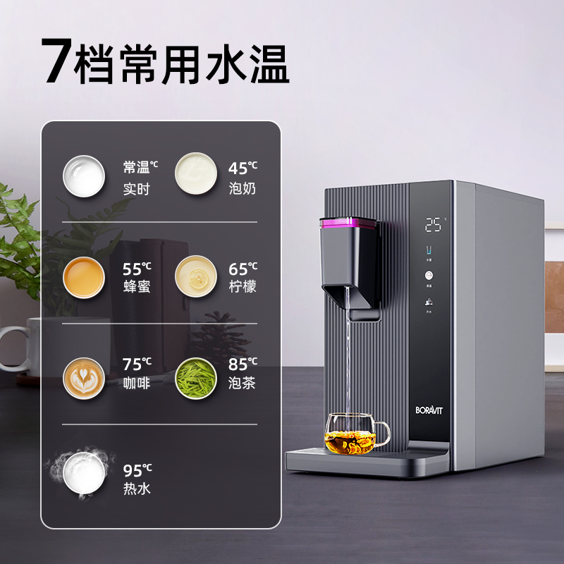 BORVIT勃朗台式净饮机直饮机即热饮水机RO净水器一体机可接水管