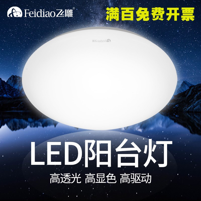 飞雕LED吸顶灯简约现代灯具圆形超薄卧室儿童房客厅卫生间厨房