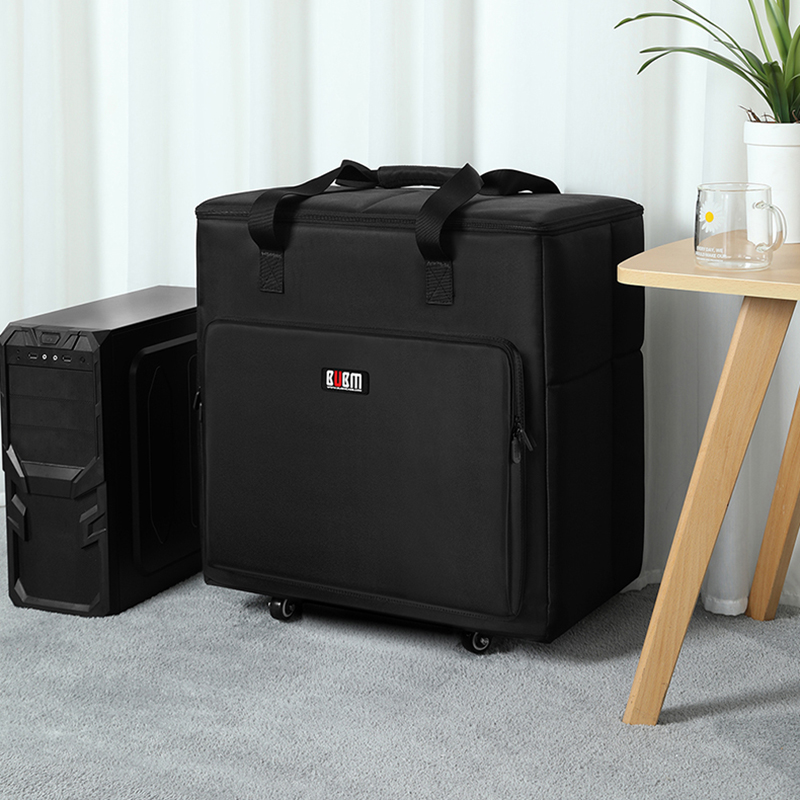 家用台式电脑外设包电竞显示器主机配件便携手提滚轮收纳包全套电