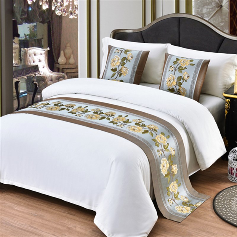 欧式轻奢现代简约民宿家用卧室宾馆酒店床上床旗床尾巾床尾毯床盖