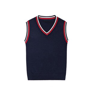 儿童套装纯棉毛衣校服背心男童女童针织薄款毛线马甲学生校服园服