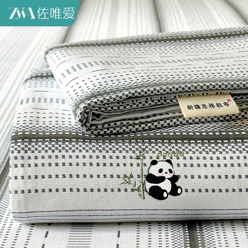 全棉烫画加厚老粗布床单单件纯棉100全棉三件套布料2025新款被单1