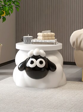 奶油风小羊落地摆件客厅沙发边几换鞋凳玄关门口家用床头乔迁礼物