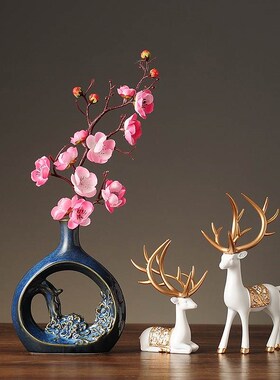 新中式家居客厅酒柜摆设玄关创意摆件书房办公室桌面现代小装饰品