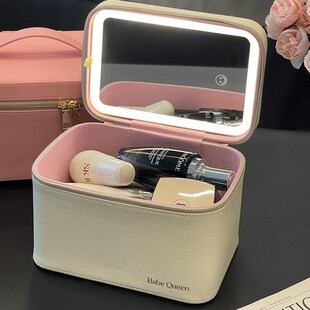 2024新款带镜子化妆箱女大容量化妆品收纳包旅行化妆包便携小箱子