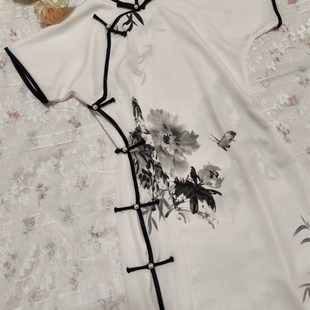 【水墨丹青】全开襟古法旗袍新中式国风文艺书卷气水墨风连衣裙夏