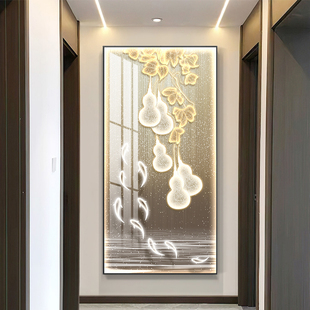 饰画九鱼图现代简约客厅入户走廊过道挂画玄幻壁画 轻奢抽象玄关装