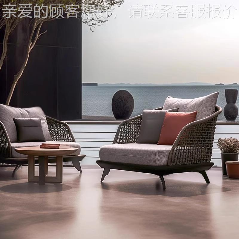 北户宿外藤编发庭院花园设计防水防沙欧晒酒866店民景点休闲家具