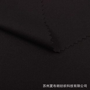 2斜弹纬弹斜纹桃皮绒140克超弹力防水工装 黑色2 服全涤纶布